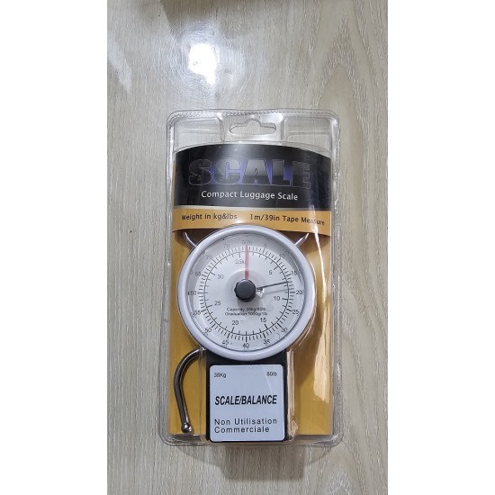 Compact Luggage Scale 35kg Analog Measures tape