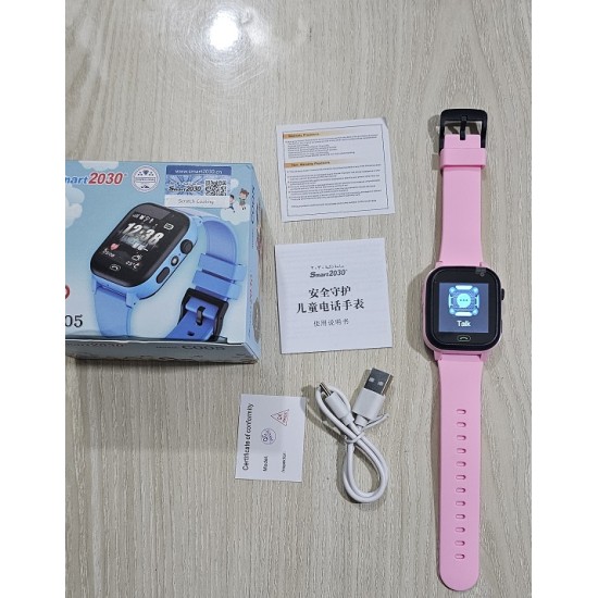 Smart2023 C005 GPS Calling Kids Watch With Camera Pink