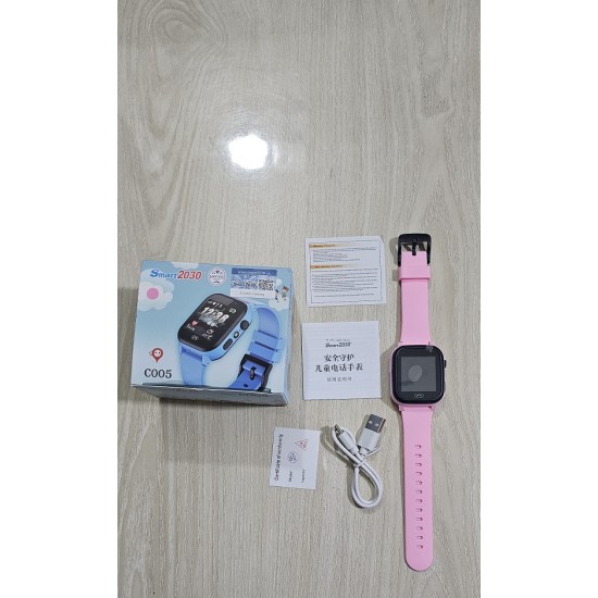 Smart2023 C005 GPS Calling Kids Watch With Camera Pink