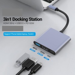 3 In 1 Multiport Adapter USB Converter Type C HDMI USB 3.1