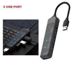 4 in 1 USB Hub Splitter Expander Transparent