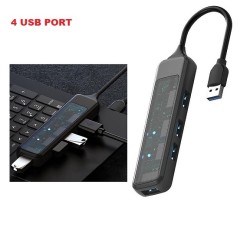 4 in 1 USB Hub Splitter Expander Transparent