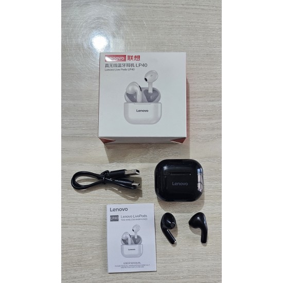 Lenovo LP40 TWS Bluetooth Earbuds Black