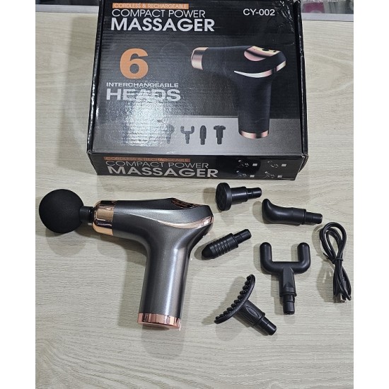 CY-002 Compact Power Body Massager With 6 Head