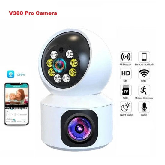 V380 Pro Dual Lans Wifi Camera 1080p Rotatable 360