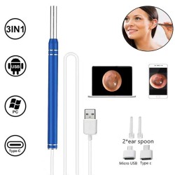 Wireless 3 In 1 USB Otoscope Visual Ears Cleaning Earpick Endoscope