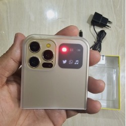 Vmax V18 Foldable Phone Dual Sim With Cover Warranty Gold