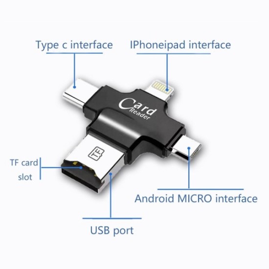 4 in 1 OTG Card Reader For All Mobile And Pc