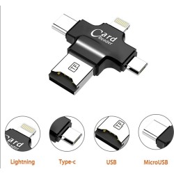4 in 1 OTG Card Reader For All Mobile And Pc