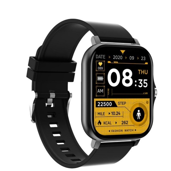 GT20 Smart Watch Bluetooth Calling Touch Display Metal Strip Extra Belt - Black