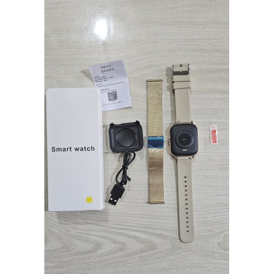 GT20 Smart Watch Bluetooth Calling Touch Display Double Strip Gold