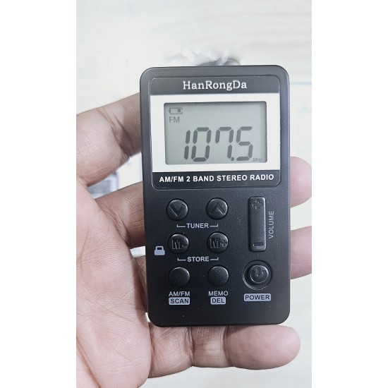 HanrongDa HRD103 Rechargeable Pocket AM FM Radio 