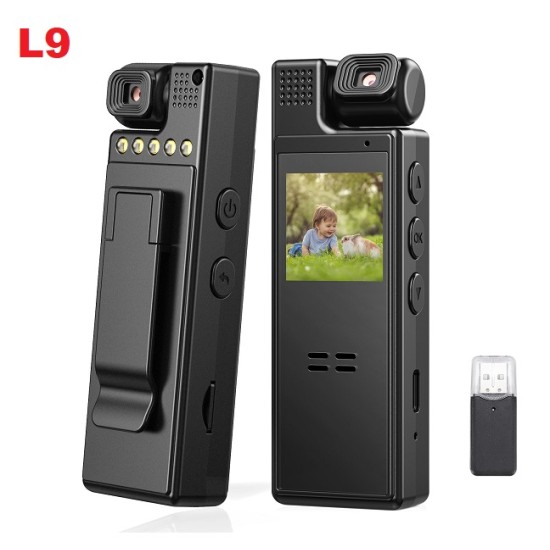 L9 Portable Body Camera 180° Rotating Lens Night Vision