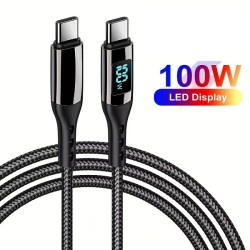 100W LED Display PD Fast Charging Cable Housing Nylon Cable
