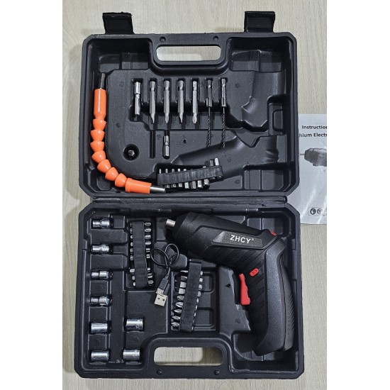 47pc Cordless Electric Screwdriver Rechargeable Lithium Battery Mini Drill
