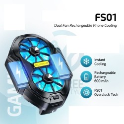FS01 Dual Fan Dual Battery Rechargeable Mobile Phone Cooler Fan