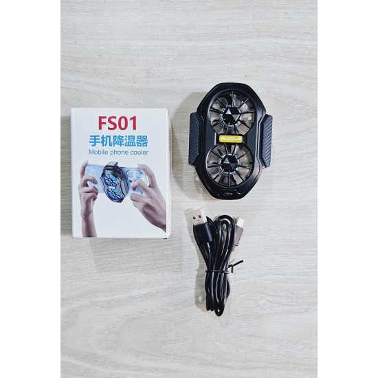 FS01 Dual Fan Dual Battery Rechargeable Mobile Phone Cooler Fan