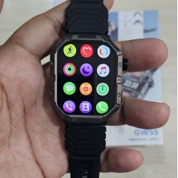 Gw55 Sport Smart Watch 2.02 Inch Screen Compass Bt Call 3ATM IP68 Waterproof Ai Voice Smartwatch