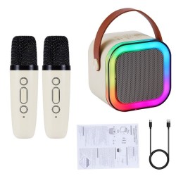 K12 RGB Wireless Karaoke Bluetooth Speaker With Two Microphone 