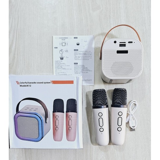 K12 RGB Wireless Karaoke Bluetooth Speaker With Two Microphone 