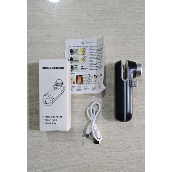 2 in 1 USB Rechargeable Mini Bag Sealer Sealing with Cutter