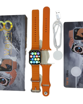 TW18 Ultra Watch 8 Smartwatch Wireless Charging Series 8 Two Pair Belt- Orange