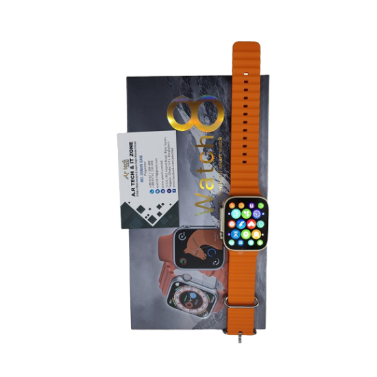 TW18 Ultra Watch 8 Smartwatch Wireless Charging Series 8 Two Pair Belt- Orange