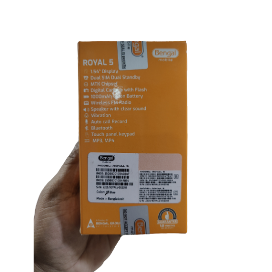 Bengal Royel 5 Super Slim Mini Phone Touch Button  With Warranty 