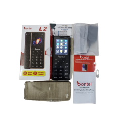 Bontel L2 Super Slim Mini Phone Touch Button With Back Cover - Black