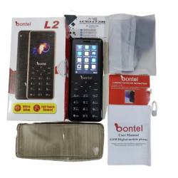 Bontel L2 Super Slim Mini Phone Touch Button With Back Cover - Black