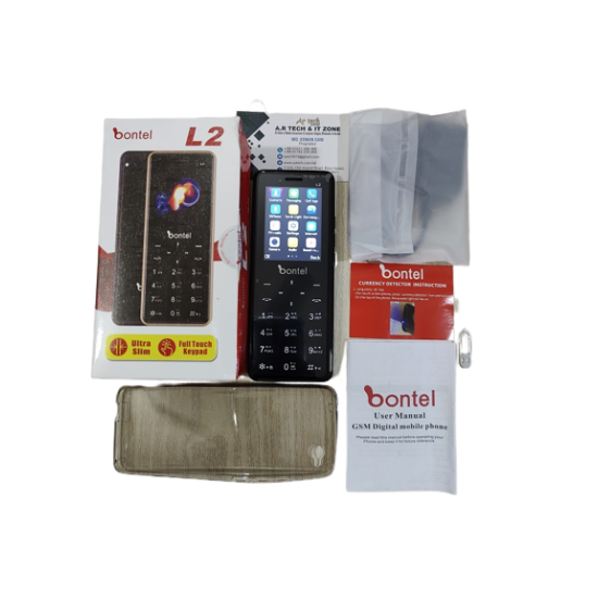 Bontel L2 Super Slim Mini Phone Touch Button With Back Cover - Black