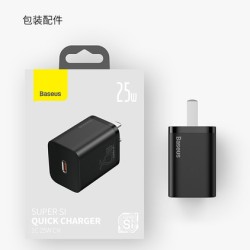 BASEUS HOME CHARGER SUPER SI TYPE-C 25W BLACK