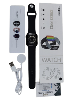 D800 Pro Smartwatch 1.99 inch Waterproof Calling Option Series 8 - Black