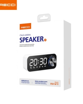 Recci RSK W11 Double Alarm Clock Bluetooth Wireless Speaker