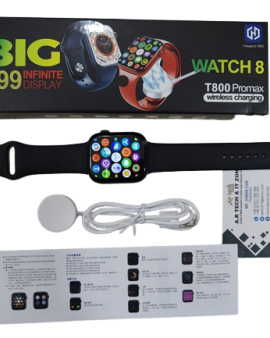 T800 Pro Max Smartwatch 1.99 Display Watch 8 Wireless Charger Calling - Black