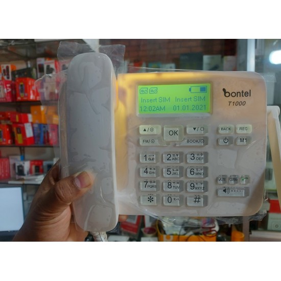 Bontel T1000 Dual Sim Land Phone Auto Call Record With Warranty