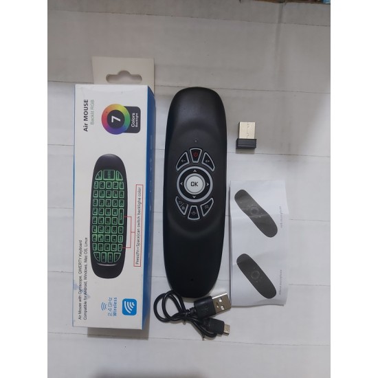 C130 Fly Air Mouse With Keyboard Rechargeable Back Light