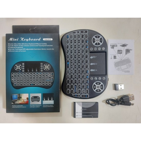 Mini Wireless Keyboard Rechargeable with Touchpad backlit