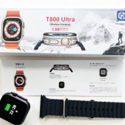 T800 Ultra Smartwatch 1.99 Inch IP67 Waterproof Wireless Charging Series 8 - Black