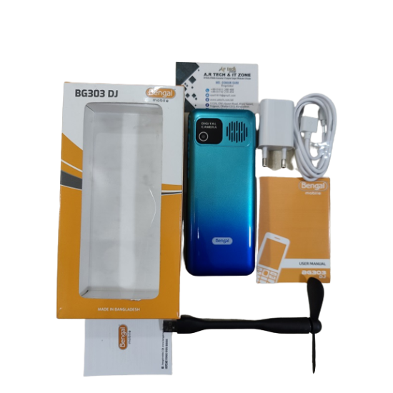 Bengal BG 303 Dj Java Supported 4 SIM Standby 4500mAh Power Bank Phone - Blue