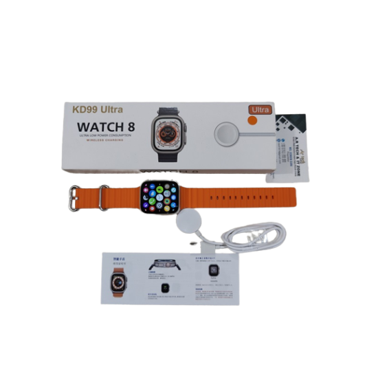 KD99 Ultra Smartwatch 1.99 Inch Waterproof Wireless Charging Series 8 - Orange
