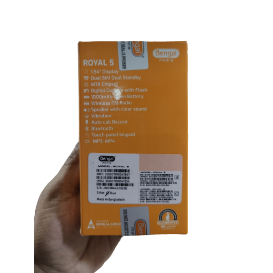 Bengal Royel 5 Super Slim Mini Phone Touch Button  With Warranty