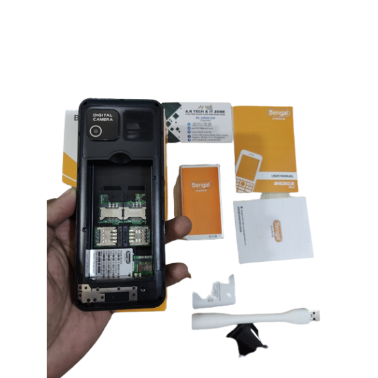 Bengal BG 303 Dj Java Supported 4 SIM Standby 4500mAh Power Bank Phone - gold