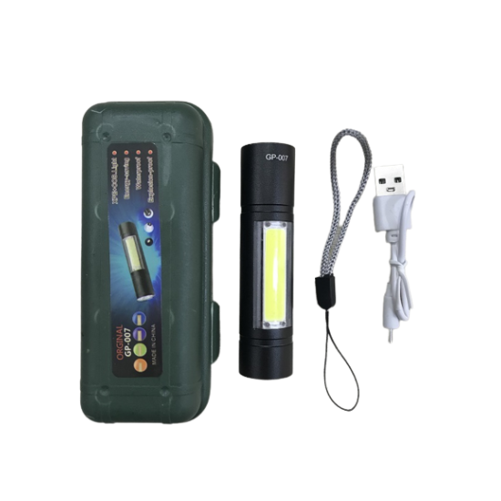 GF007 LED Flashlight COB Rechargeable Mini Flashlight