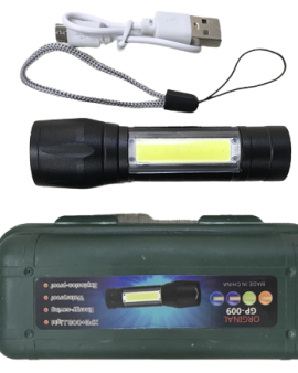 GF009 LED Flashlight COB Rechargeable Zoom Focus