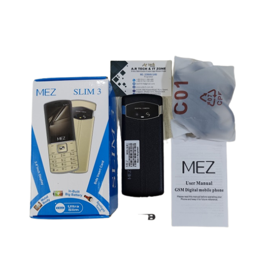 MEZ SLIM 3 Super Slim Metal Phone With Warranty - Black