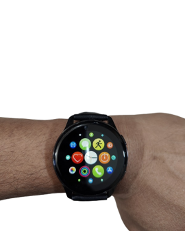 MJFive Smart Watch 1.3 inch Full Touch Display Waterproof Bluetooth Call Lather Belt - Black