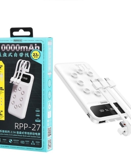 Remax RPP-27 Power Bank 10000mAh With 3 Cable