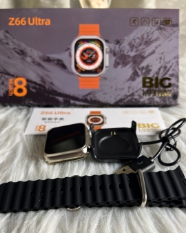 Z66 Ultra Watch 8 Smartwatch 1.93 inch Calling Wireless Charging Series 8- Black