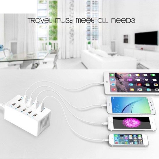 10 Port USB Desktop Charger 60W With indicator  